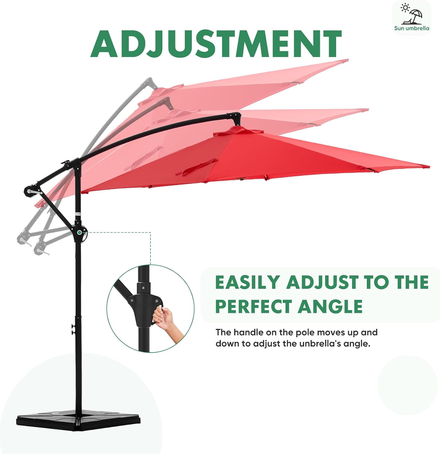 NEWBULIG 10FT Patio Umbrella, Cantilever Umbrella, UV Protection - Image 5