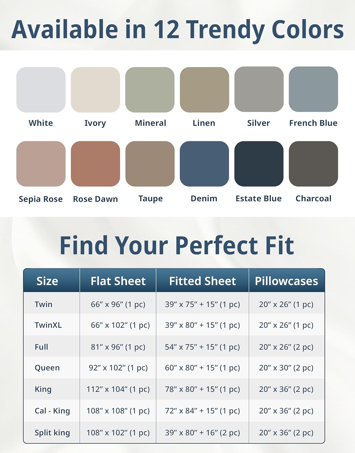 600TC 100% Long-Staple Cotton King Sheets - Smooth Sateen Weave, Ivory - Image 8