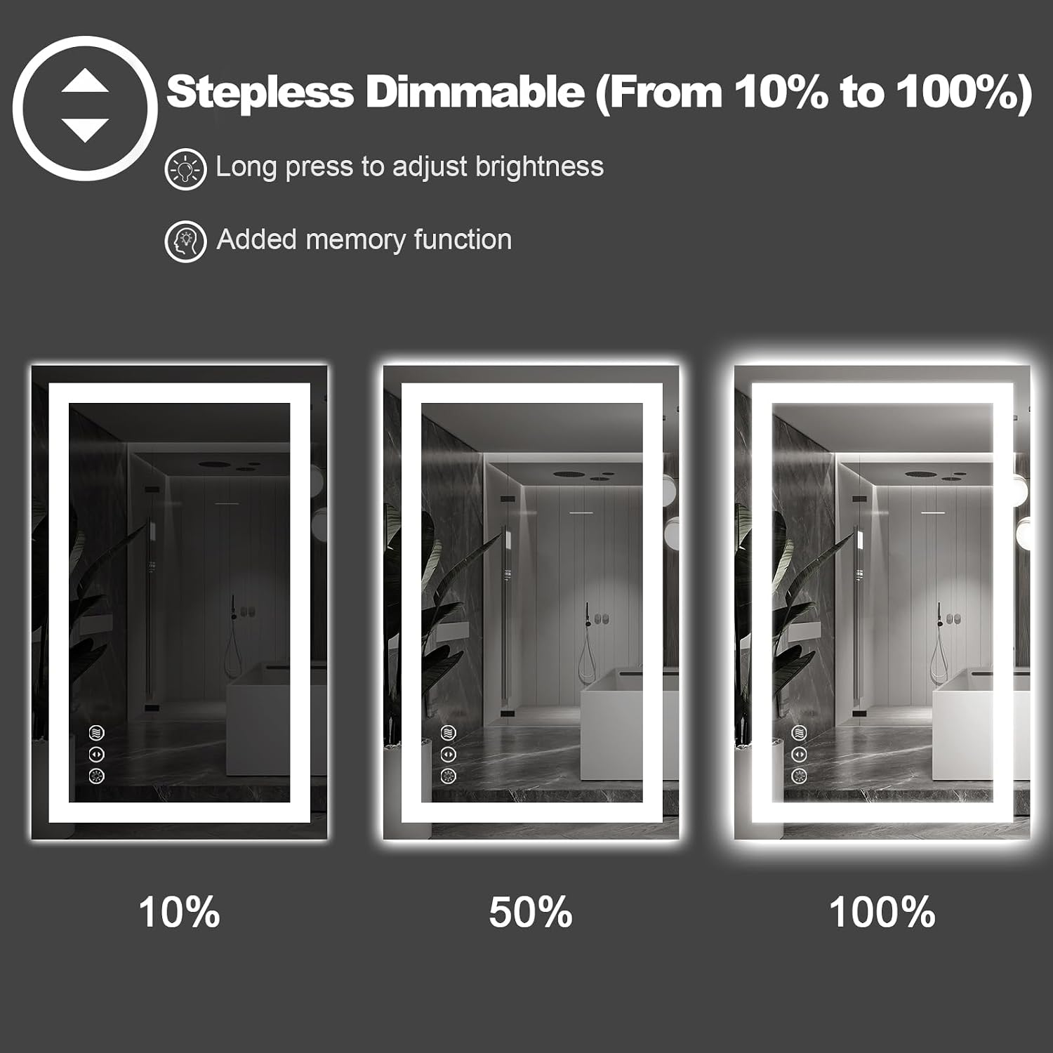 Amorho LED Bathroom Mirror, 60"X28" with Front Light and Backlit - Image 4