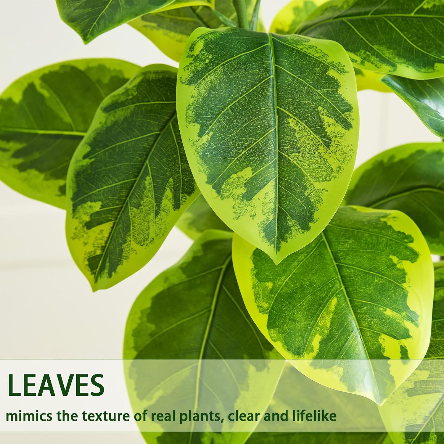Artificial Ficus Tree 6FT, Tall Fake Plants Indoor in White Pot - Image 4