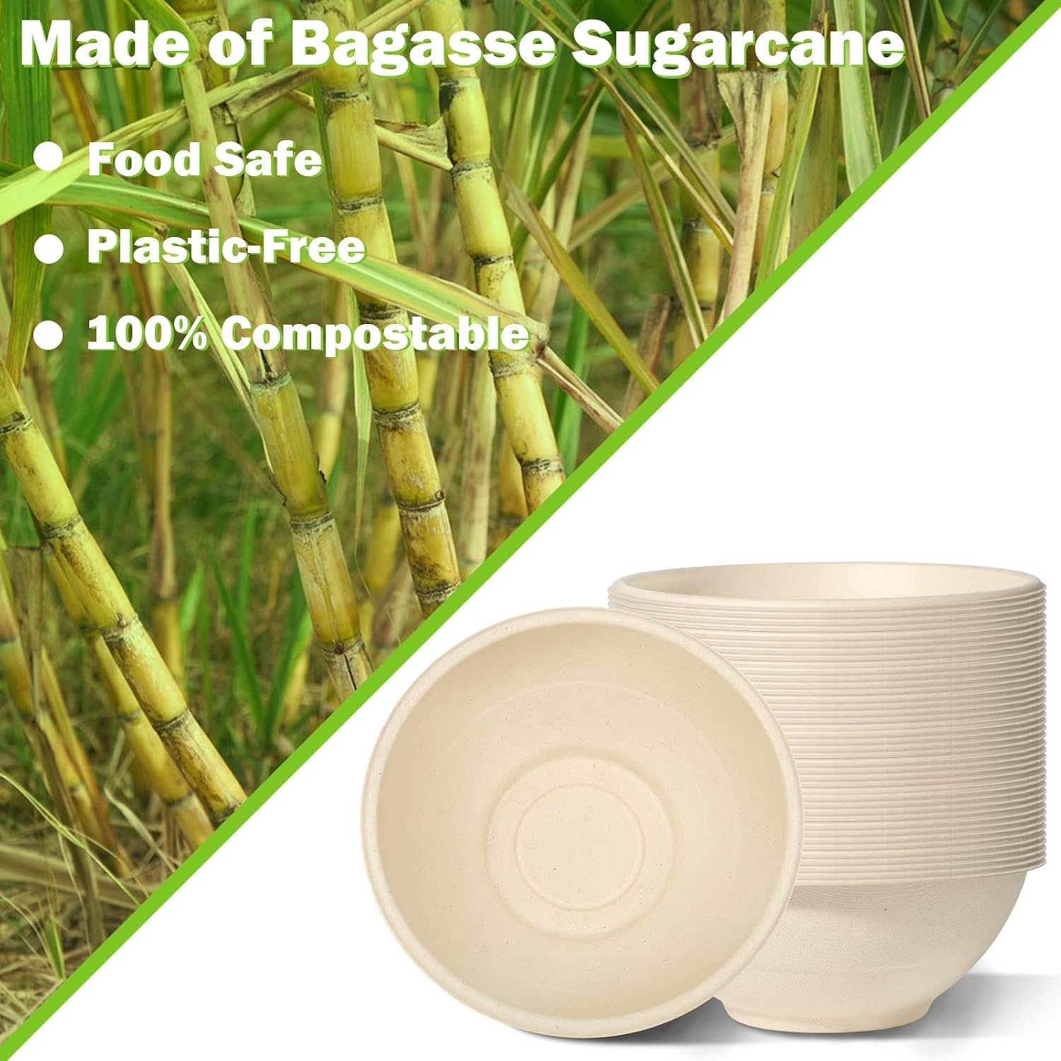 40 oz Large Compostable Paper Bowls, 100 Pack Heavy Duty - Image 5