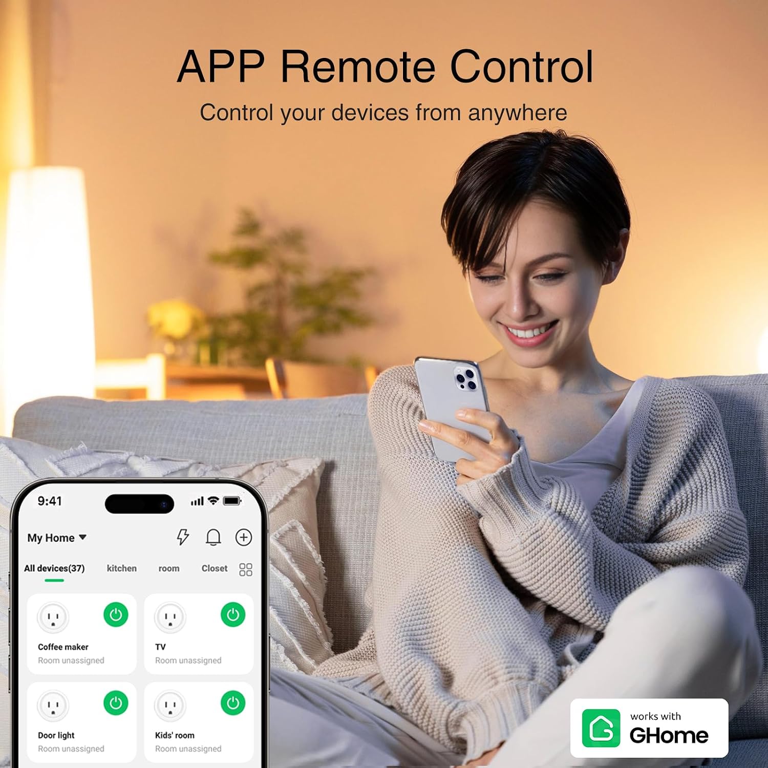 GHome Smart Plug, WiFi Smart Plugs that Work with Alexa and Google Home - Image 2