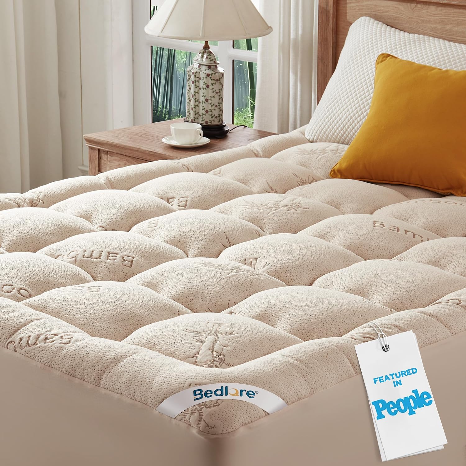BEDLORE California King Mattress Topper, Thick Soft Pillow Top Bed Topper