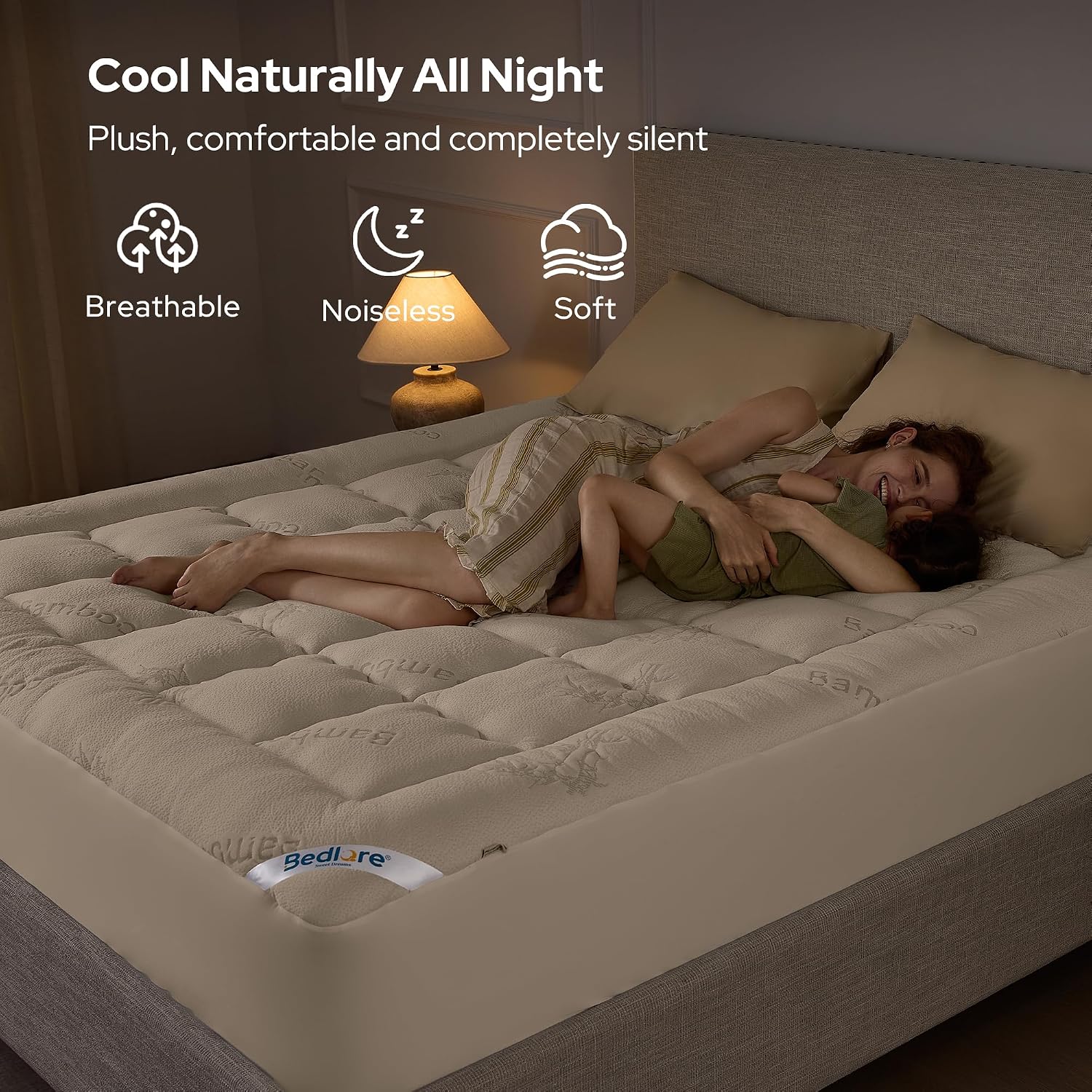BEDLORE California King Mattress Topper, Thick Soft Pillow Top Bed Topper - Image 4