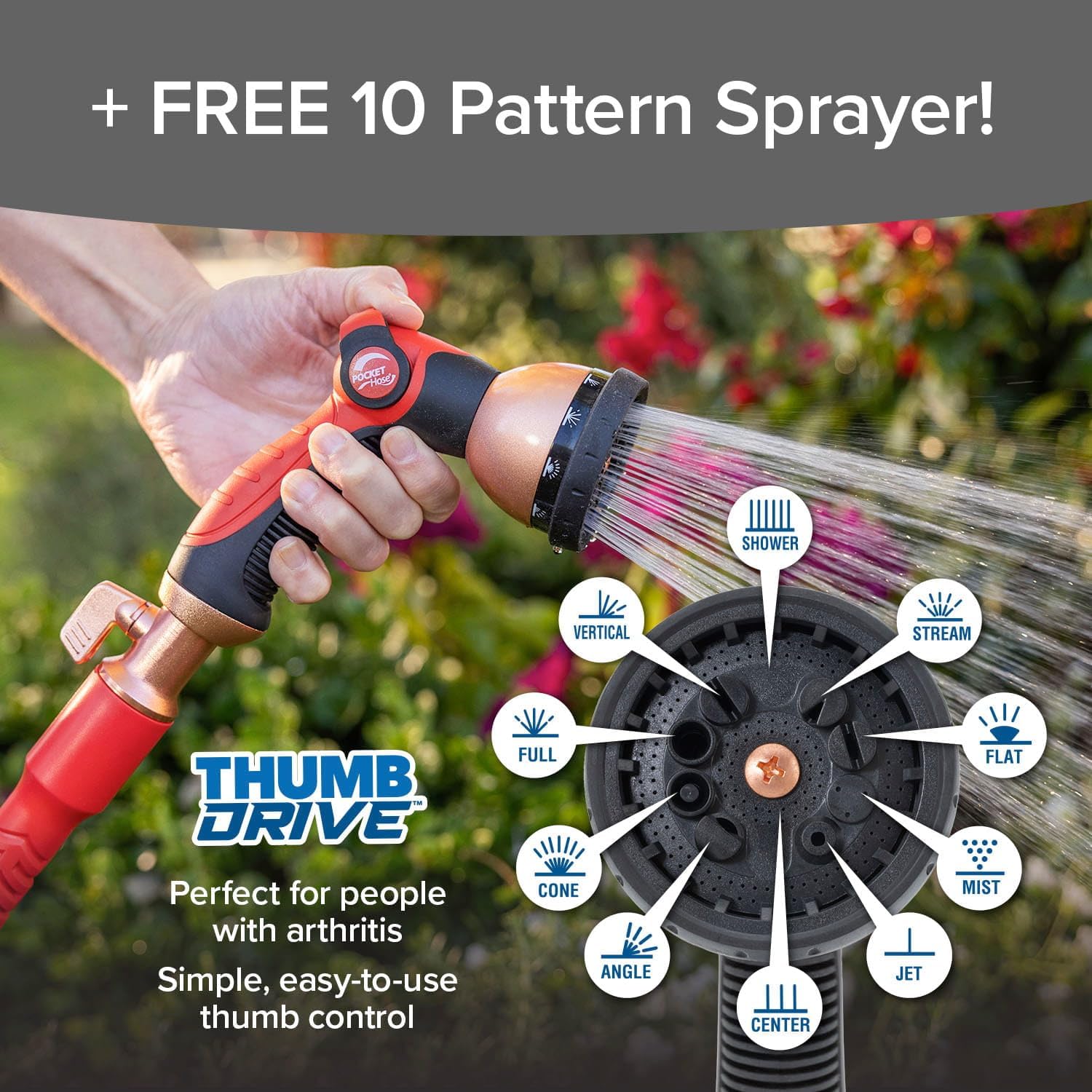 Pocket Hose Ballistic Double UV Edition 100 FT Expandable Garden Hose w/Pocket Pivot Swivel Connector, Anti-Burst Sleeve Reinforced w/Bulletproof Fiber, Lightweight, No-Kink, Compact, AS SEEN ON TV - Image 9