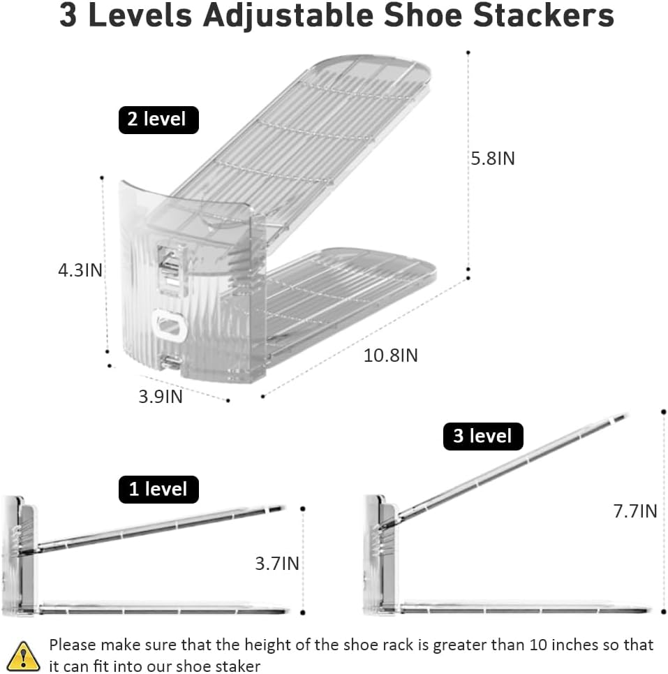 NVGSN 12Pack Clear Shoe Slot Organizer,Shoe Stacker,Storage Space Saver 50% - Image 5