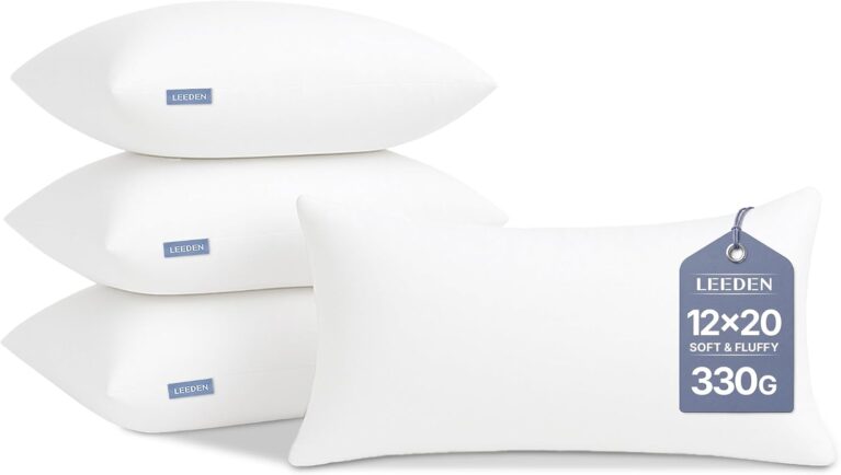 Leeden 12x20 Throw Pillow Inserts Set of 4, Lumbar Pillow Inserts for Couch