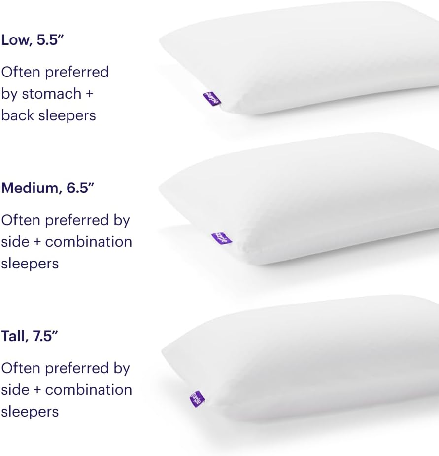 Purple Harmony Pillow - Medium Loft, Standard Size, Cooling Gel Neck Pillow - Image 7