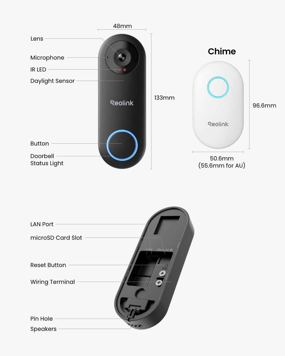 REOLINK Video Doorbell WiFi 2K Wired Camera, 4:3 Wide View Outdoor Camera - Image 8