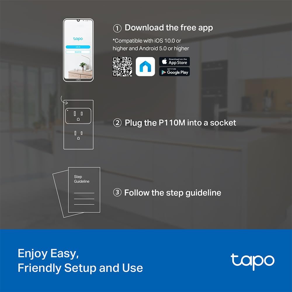 Tapo Smart Plug, Matter Compatible, Energy Monitoring, P110M(4-Pack), 15A - Image 11