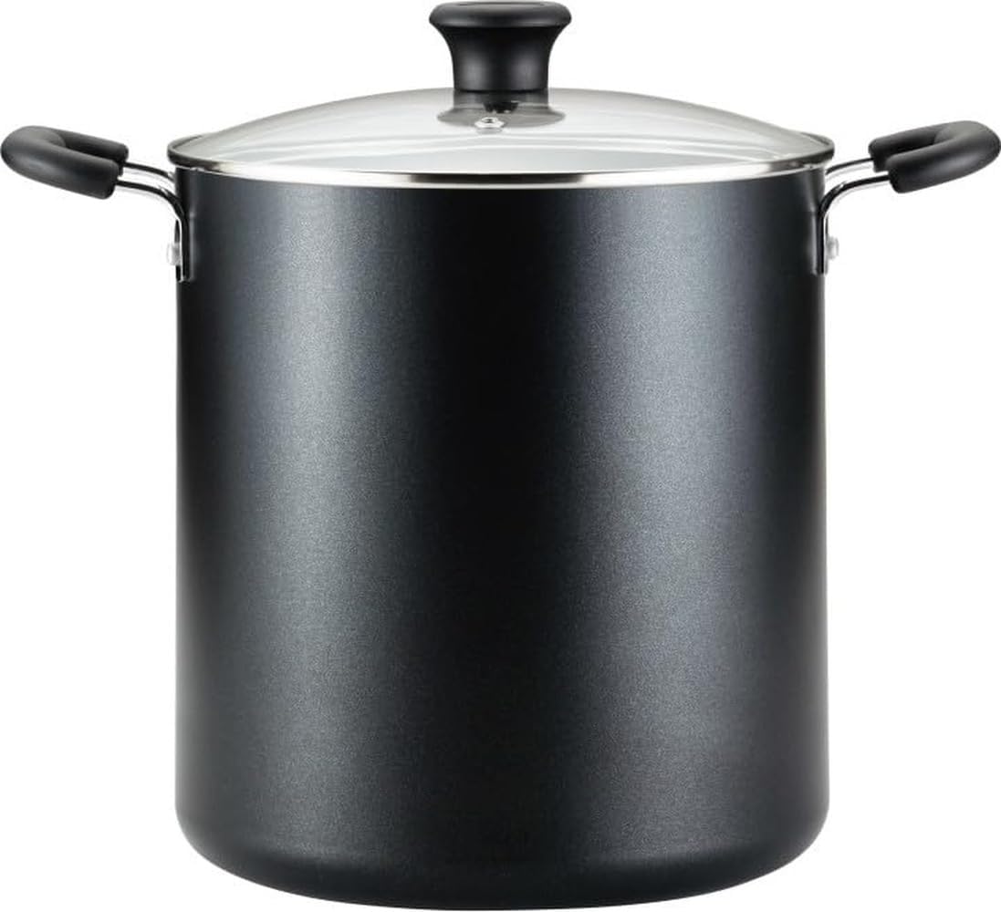 T-fal Specialty Nonstick Stockpot With Lid 12 Quart, Oven Broiler Safe 350F, Stay-Cool Handles, Kitchen, Cookware, Pots and Pans, Stock Pot, Soup Pot, Cooking Pot, Dishwasher Safe, Black