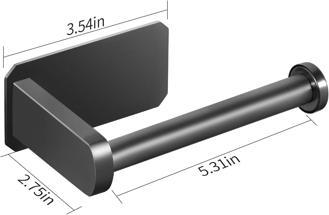 VAEHOLD Self Adhesive Toilet Paper Holder Kitchen Washroom Adhesive Toilet Roll Holder No Drilling for Bathroom Stick on Wall Stainless Steel Brushed Black - Image 4