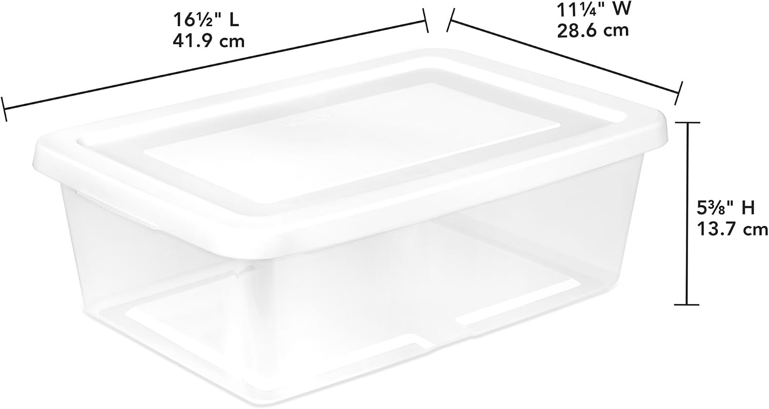 Sterilite Storage Box Stackable Tote, White, 12 Quart, 12 Pack - Image 3