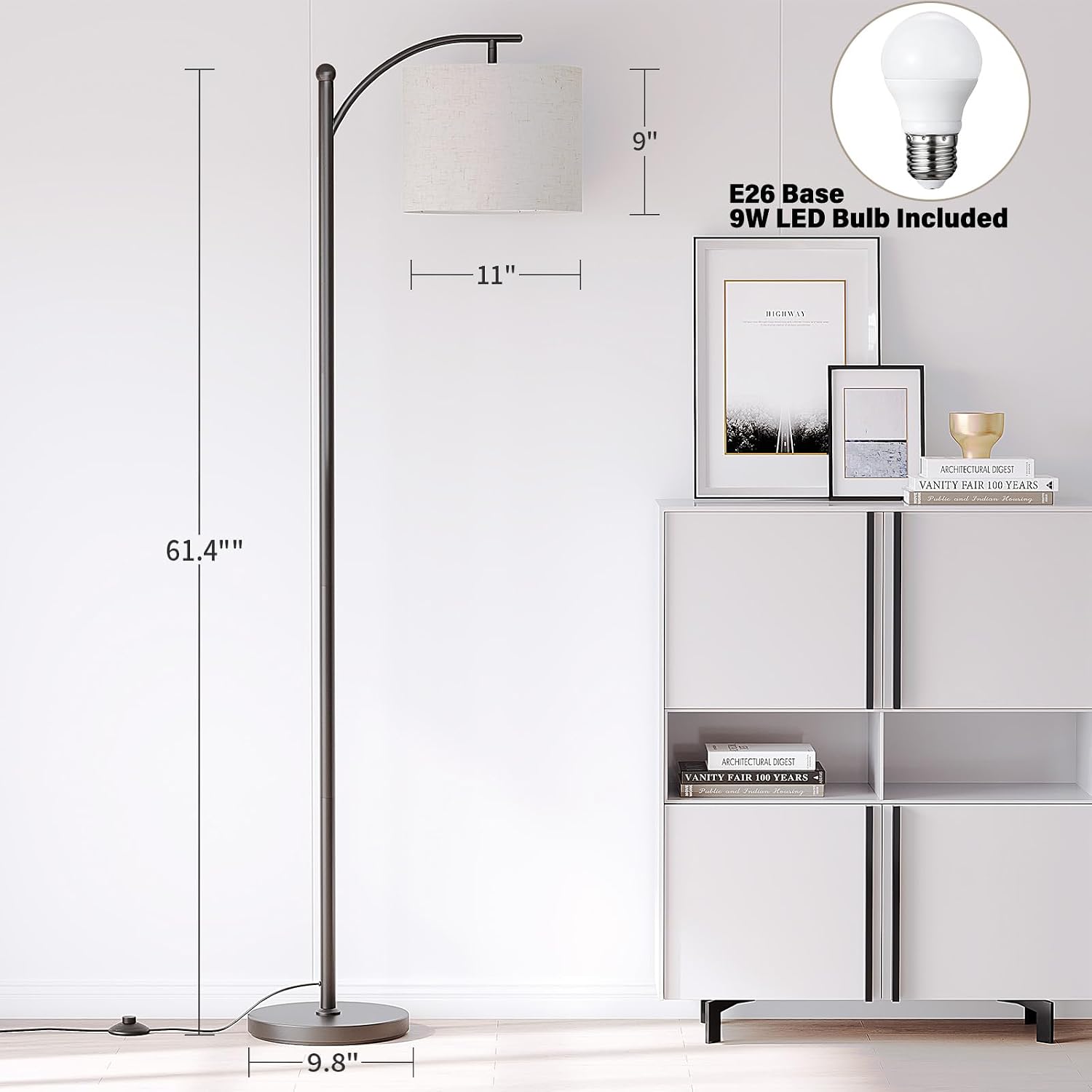 SUNMORY Arc Floor Lamp, Modern Floor Lamp with 3 Color Temperatures Bulb - Image 3