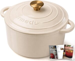 Parmedu 5.5QT Enameled Cast Iron Du...