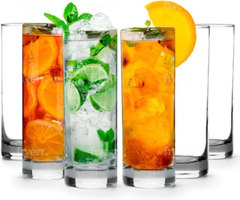 LEMONSODA Premium Highball Glass Set, Tom Collins Glasses 12oz Set of 6