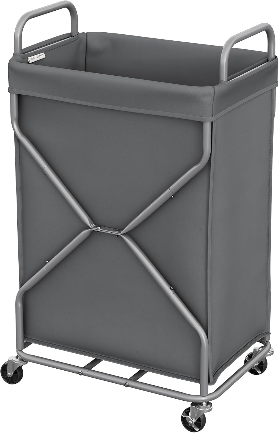 StorageWorks Laundry Basket, Rolling Hamper with Removable Bag, Grey, 120L