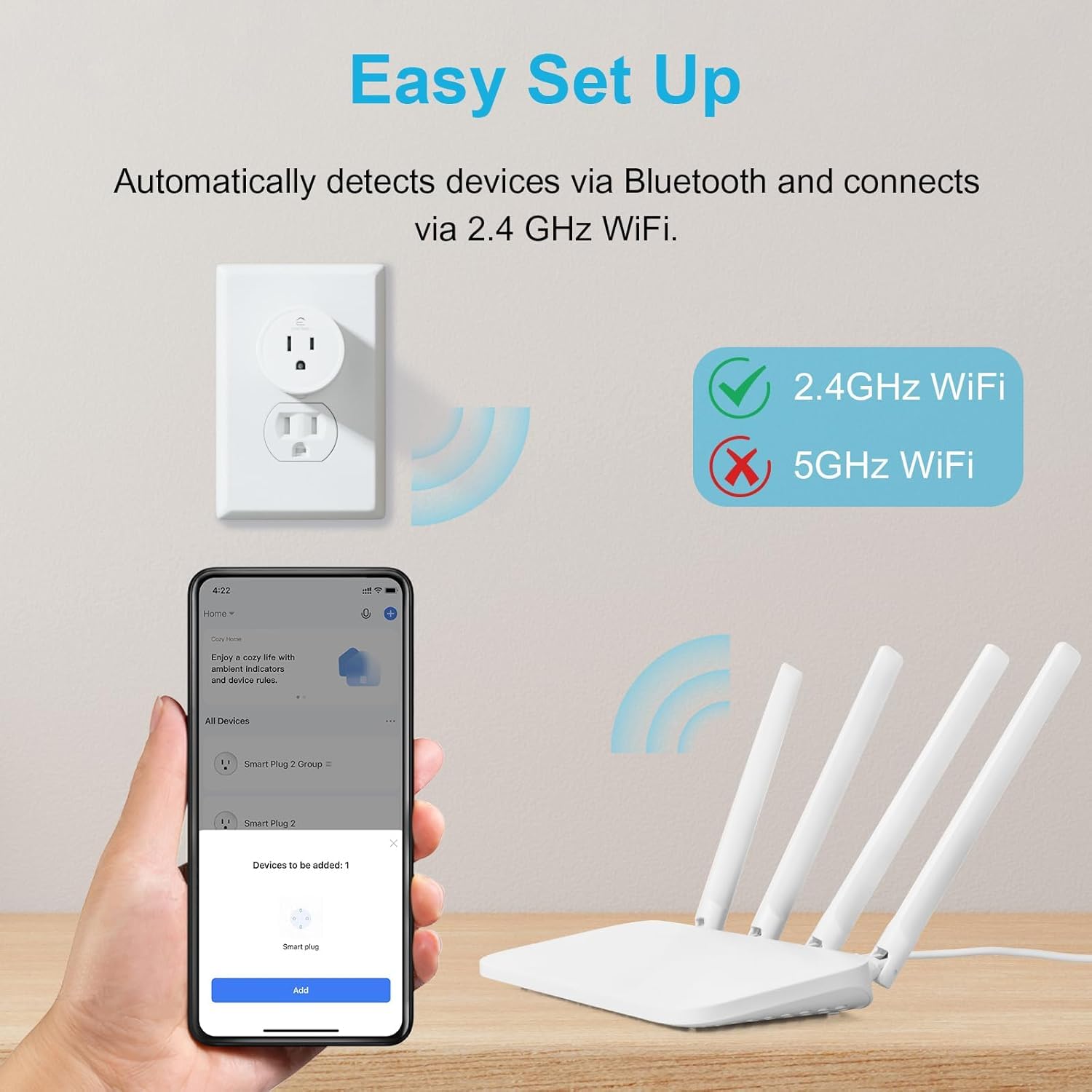 EIGHTREE Smart Plug WiFi Outlet Works with Alexa & Google Home, 15A, 4-Pack - Image 6