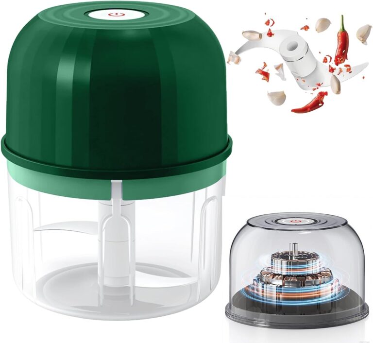 Electric Garlitc chopper, 2026 Upgraded Mini Portable Vegetable chopper, 260ML Garlic Grinder Masher Onion Chopper for Salad Meat, Wireless Food Processor for Ginger, Chili, Fruit (Green)
