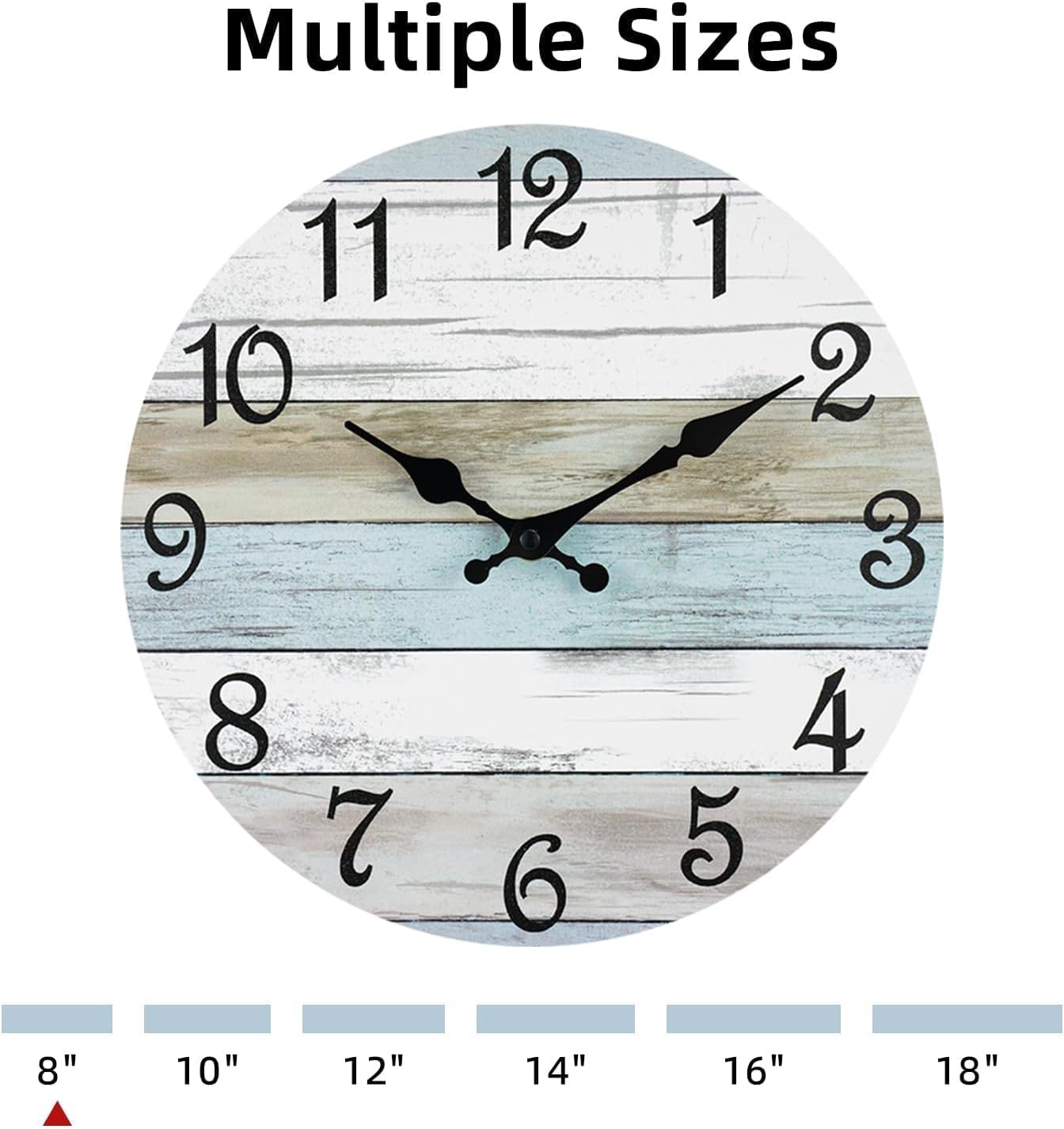 CHYLIN Wall Clock Non-Ticking Battery Operated Silent Rustic Coastal - Image 2