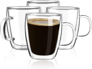 YUNCANG Double Wall Coffee Mugs, (4...