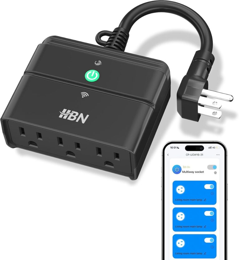 HBN Outdoor Smart Plug, WiFi Smart Outlet Plug with 3 Independently Outlets