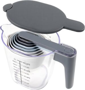 Stackable 10-Piece Measuring Cups a...