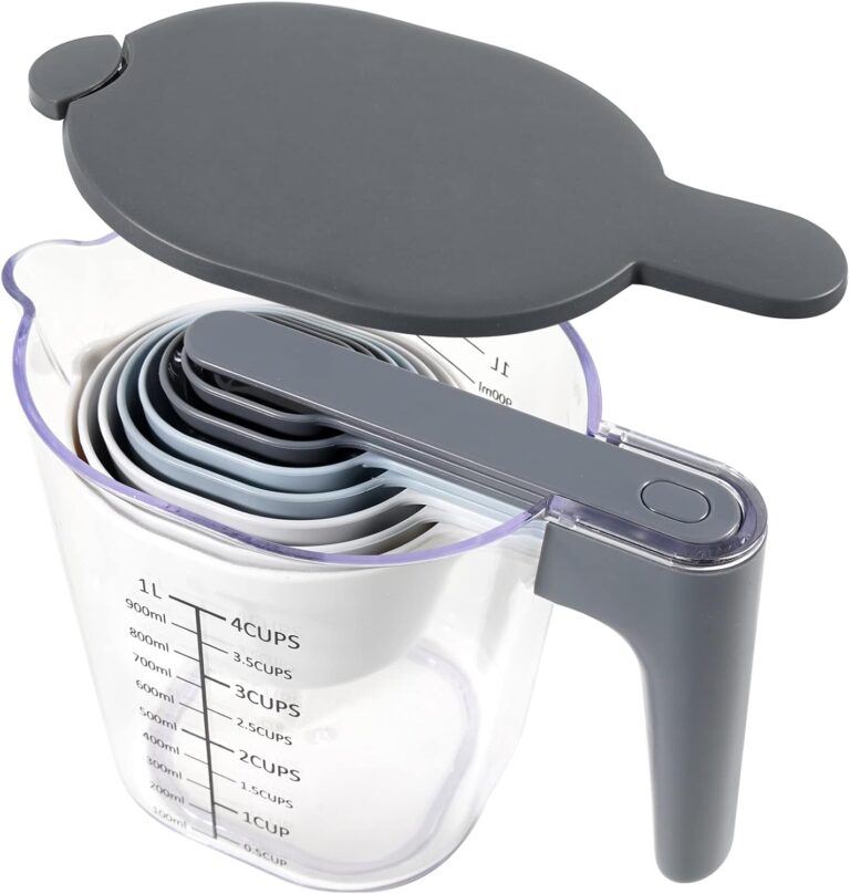 Stackable 10-Piece Measuring Cups and Spoons Set with Lids
