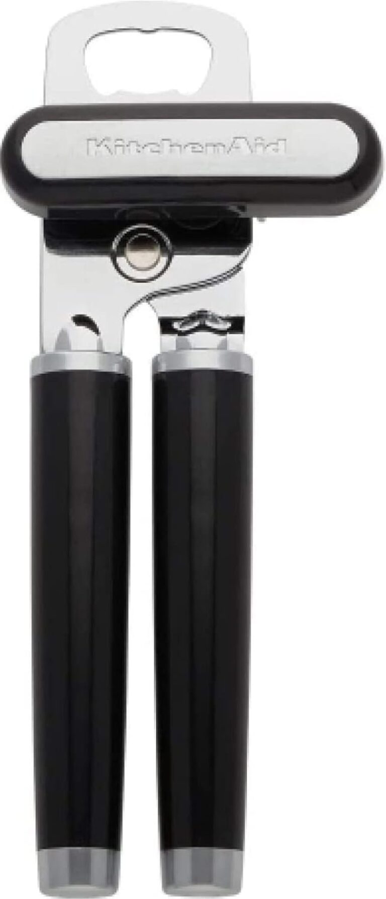 KitchenAid Classic Multifunction Can Opener and Bottle Opener Easy to Use, Razor Sharp Stainless Steel Cutting Wheel, Soft Ergonomic Handles, Black