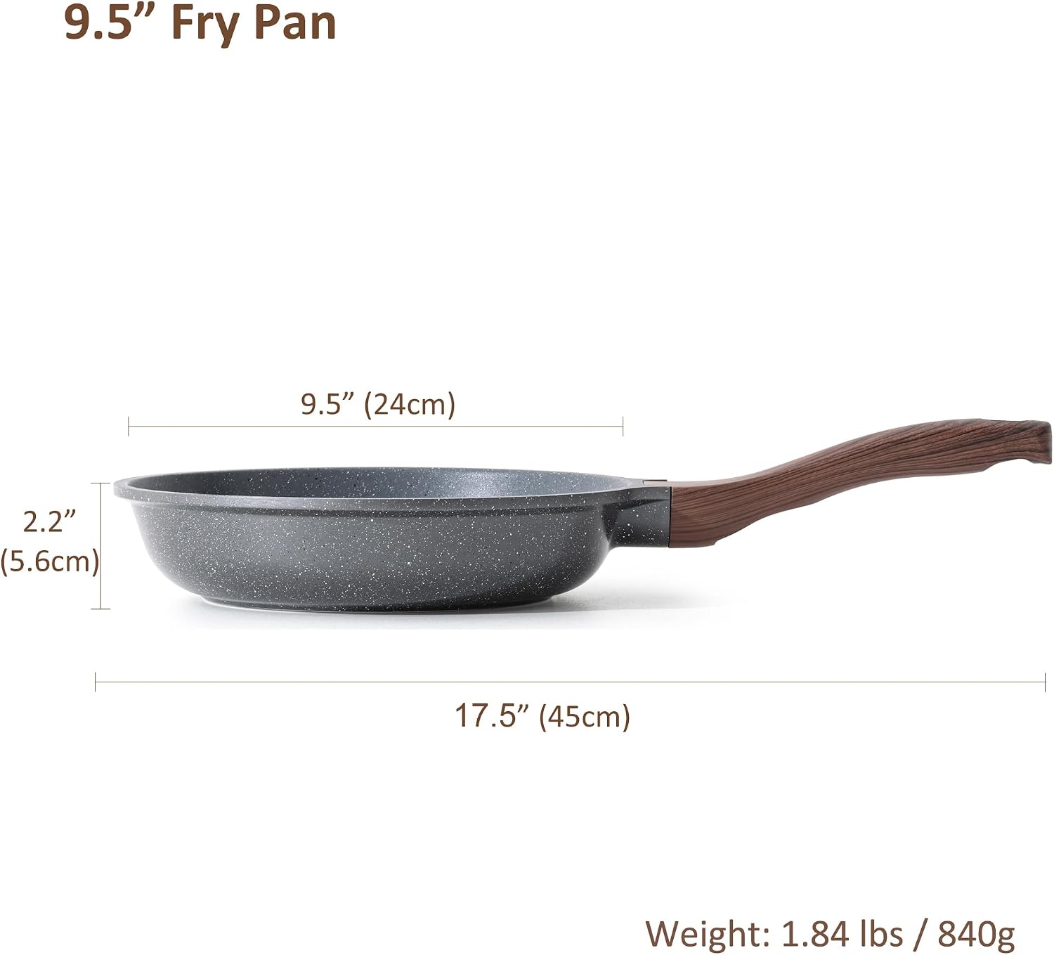 SENSARTE Nonstick Frying Pan Skillet, 9.5 Inch Swiss Granite Omelette Pan - Image 5