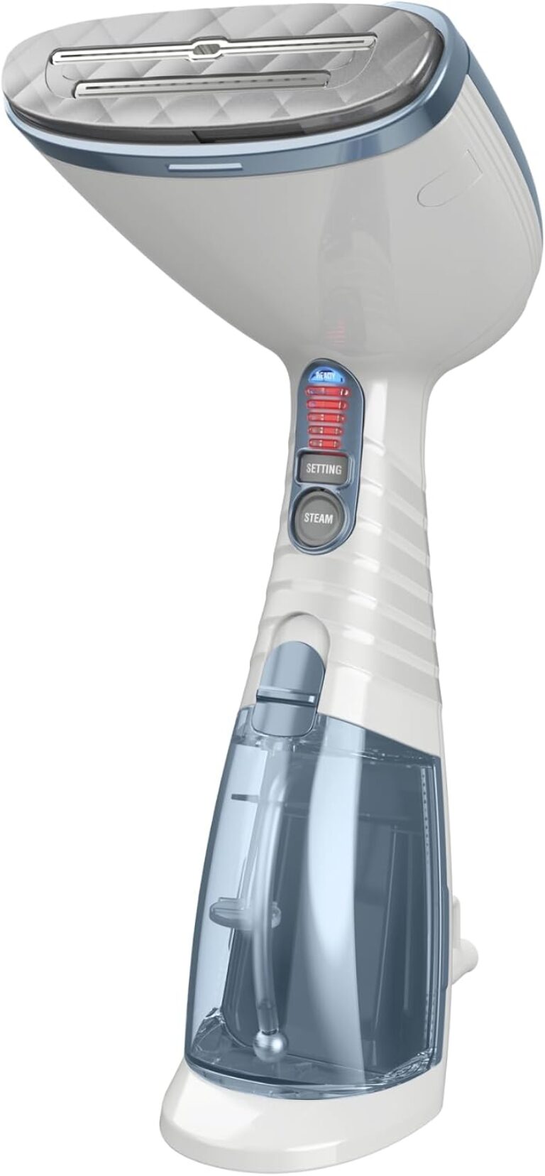 Conair Handheld Steamer for Clothes & Upholstery, 3 Attachments, White/Blue