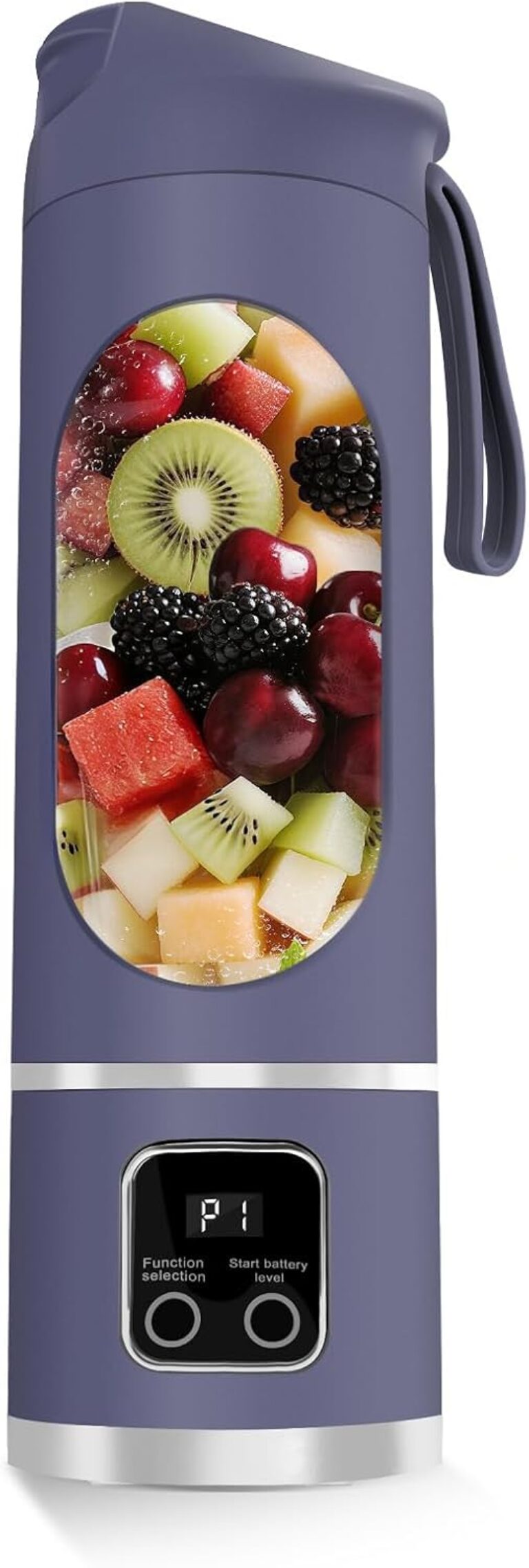 Lilogi 500ML Portable Smoothie Maker Cup with 12-Blade USB-C Juicer (Purple)