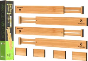 ANTOWIN 4 Pcs Expandable Bamboo Dra...
