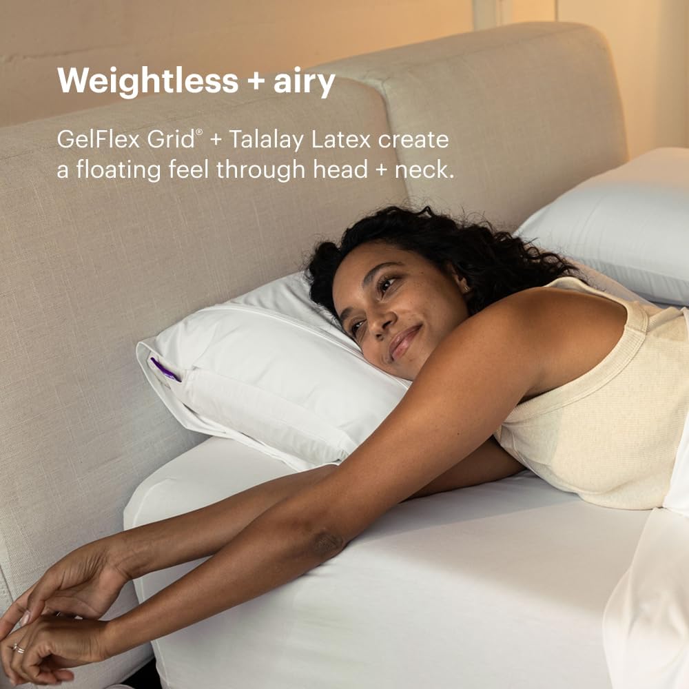 Purple Harmony Pillow - Medium Loft, Standard Size, Cooling Gel Neck Pillow - Image 4
