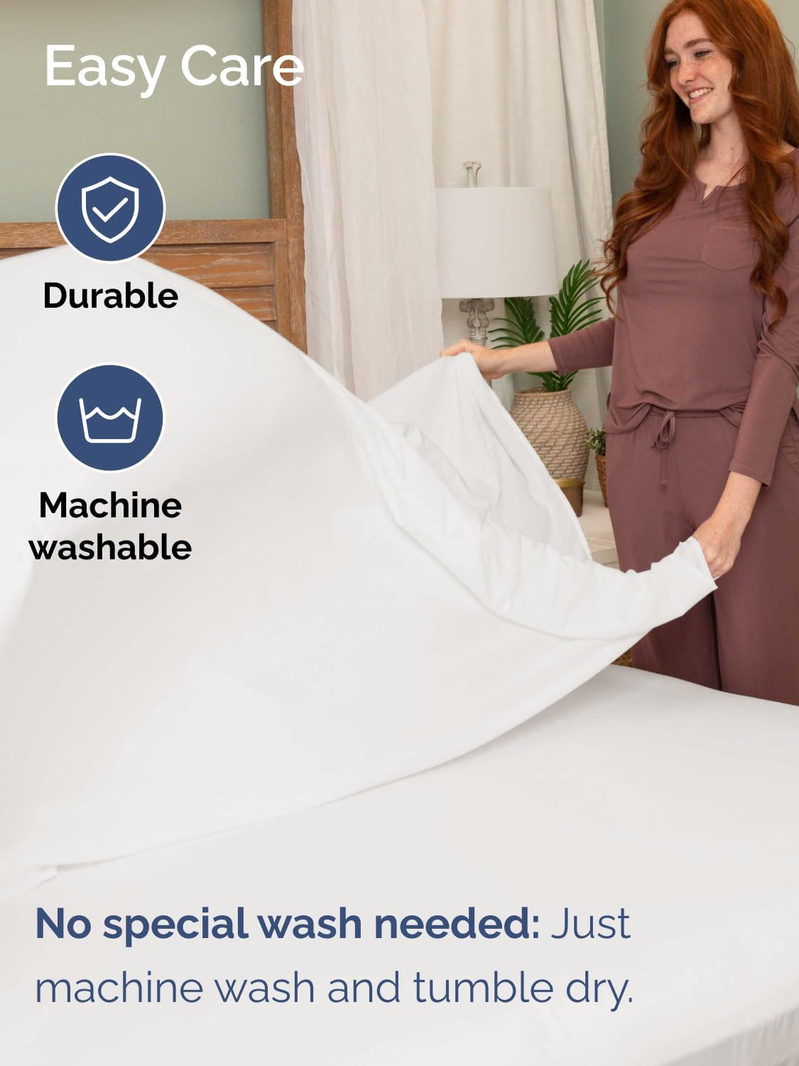 Extra Deep Queen Sheet Set - 4 Piece Breathable & Cooling - Antique White - Image 7