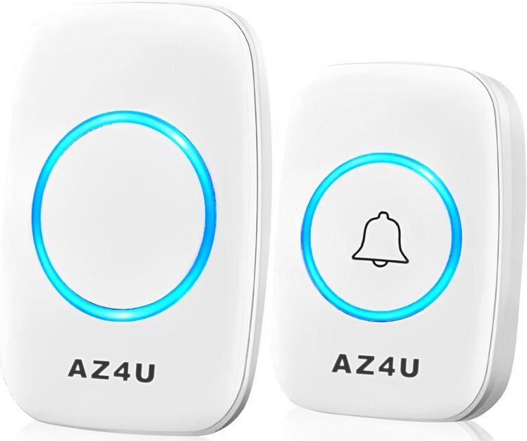 AZ4U Wireless Doorbell Kit 1 Button 1 Receiver FCC Certified 1000 ft White