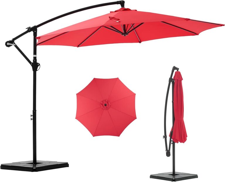 NEWBULIG 10FT Patio Umbrella, Cantilever Umbrella, UV Protection