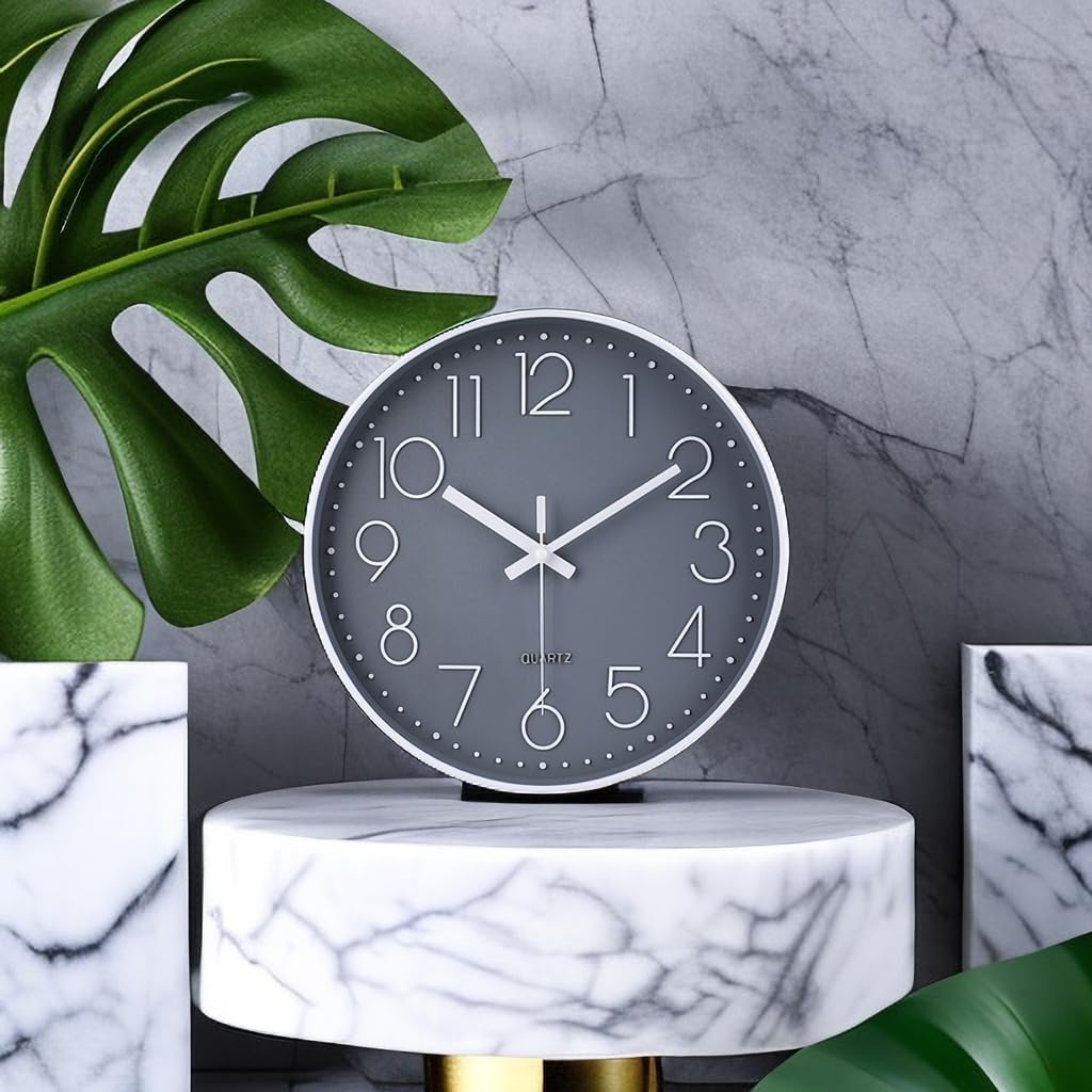 jomparis Wall Clock 12 Inch Non-Ticking Silent Battery Operated Round Wall Clock Modern Elegant Simple Style Clock for Home Office Kitchen Bedroom Living Room - Image 8