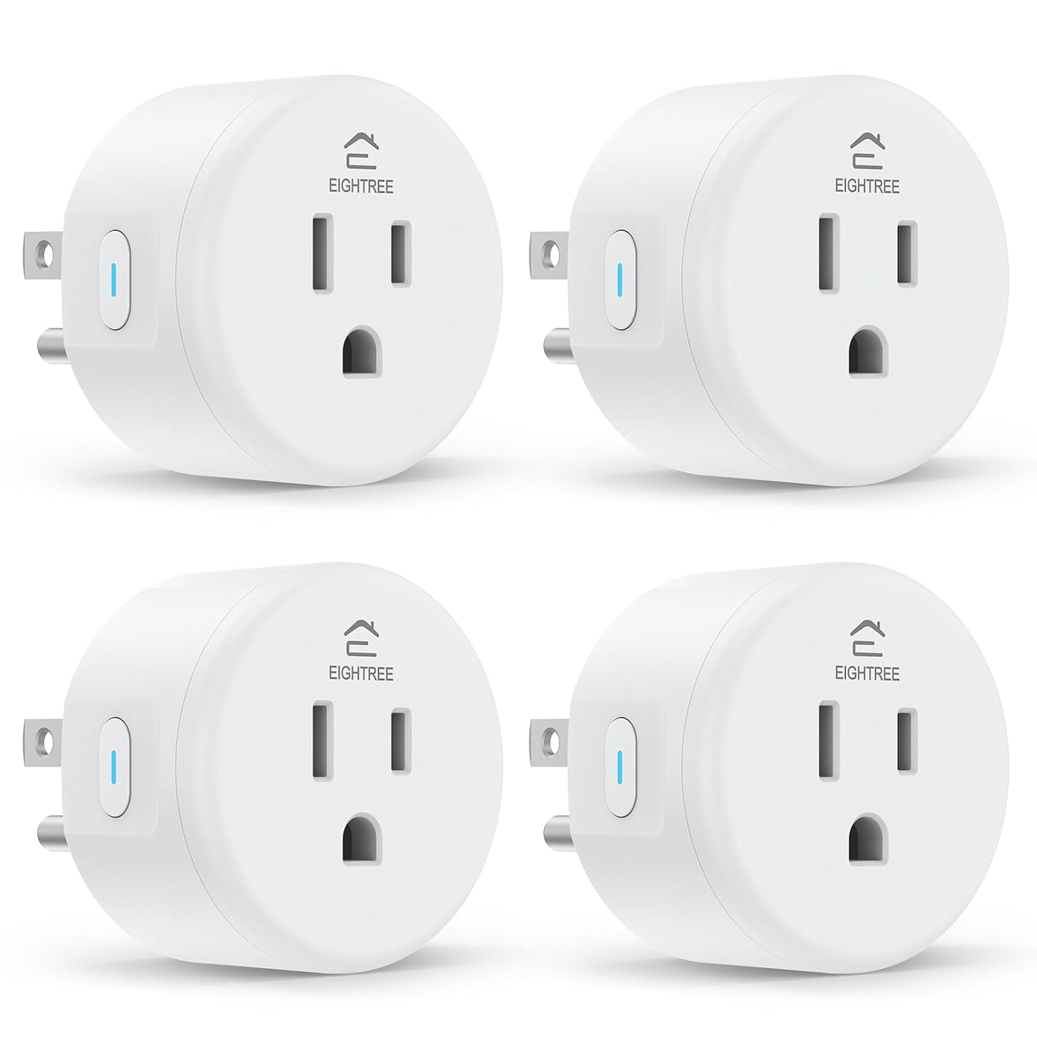 EIGHTREE Smart Plug WiFi Outlet Works with Alexa & Google Home, 15A, 4-Pack