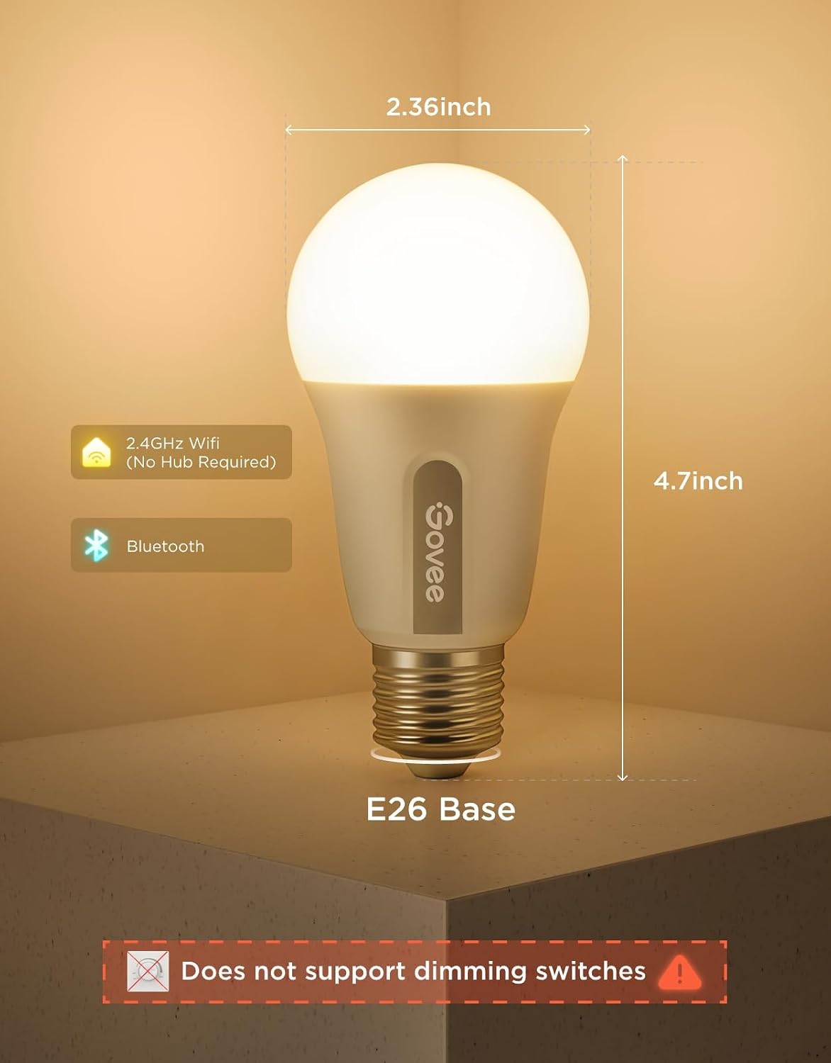 Govee Smart Light Bulbs, A19 Color Changing Light Bulb, 800 LM, E26 Base - Image 7