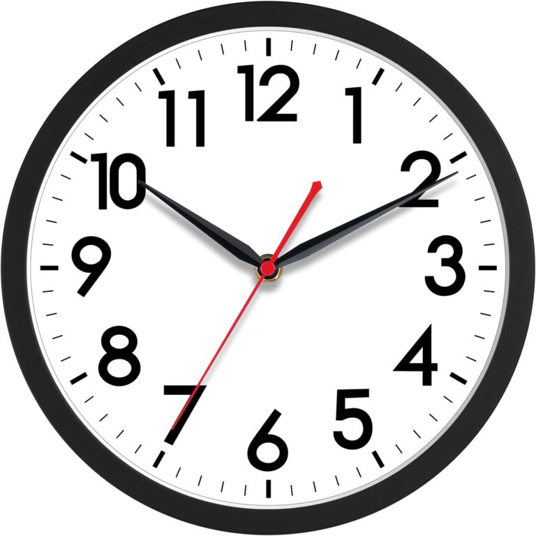 AKCISOT 18 Inch Wall Clock, Silent Battery Operated Analog Clock, Black