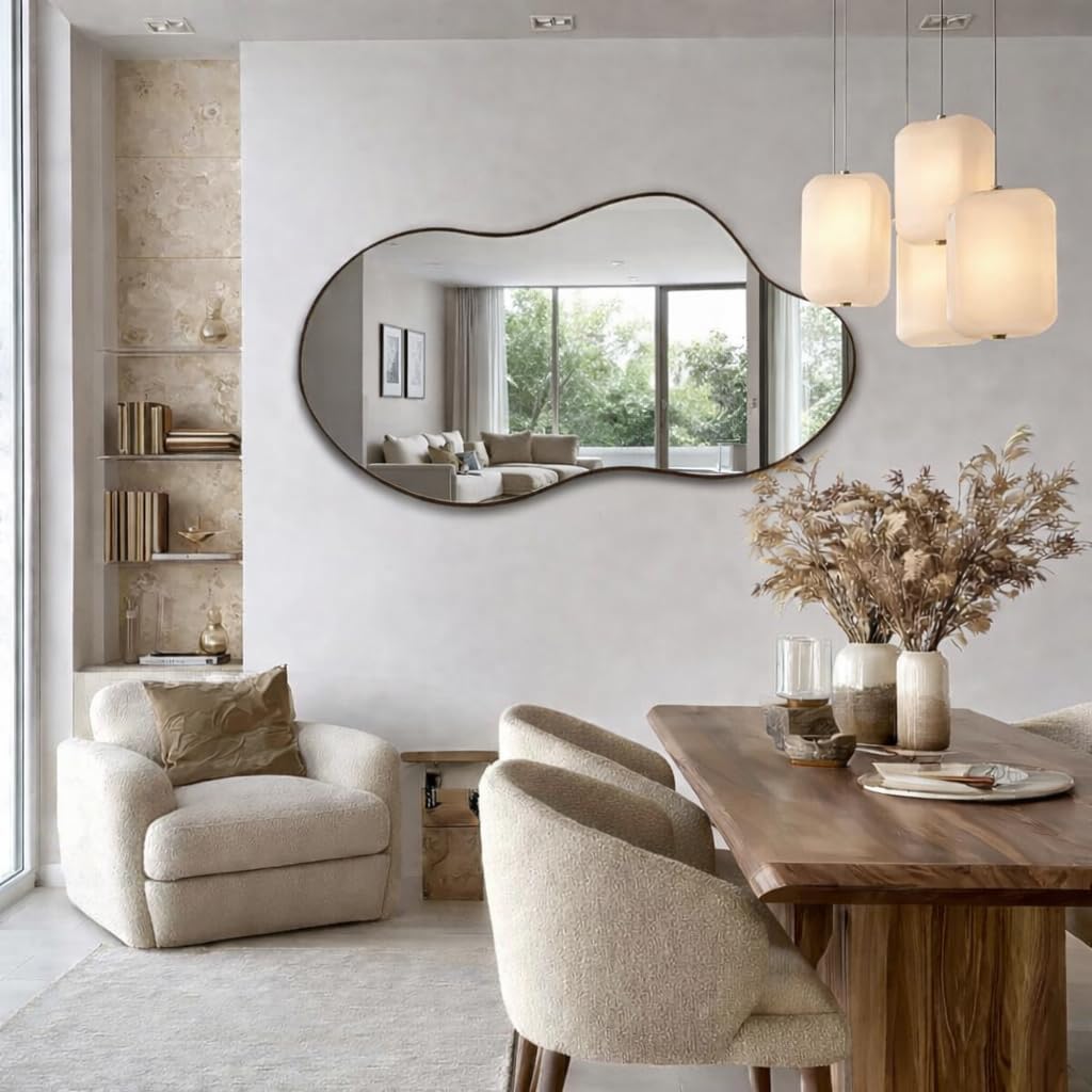 Irregular Wall Mirror 24×40 Inch Black - Image 7