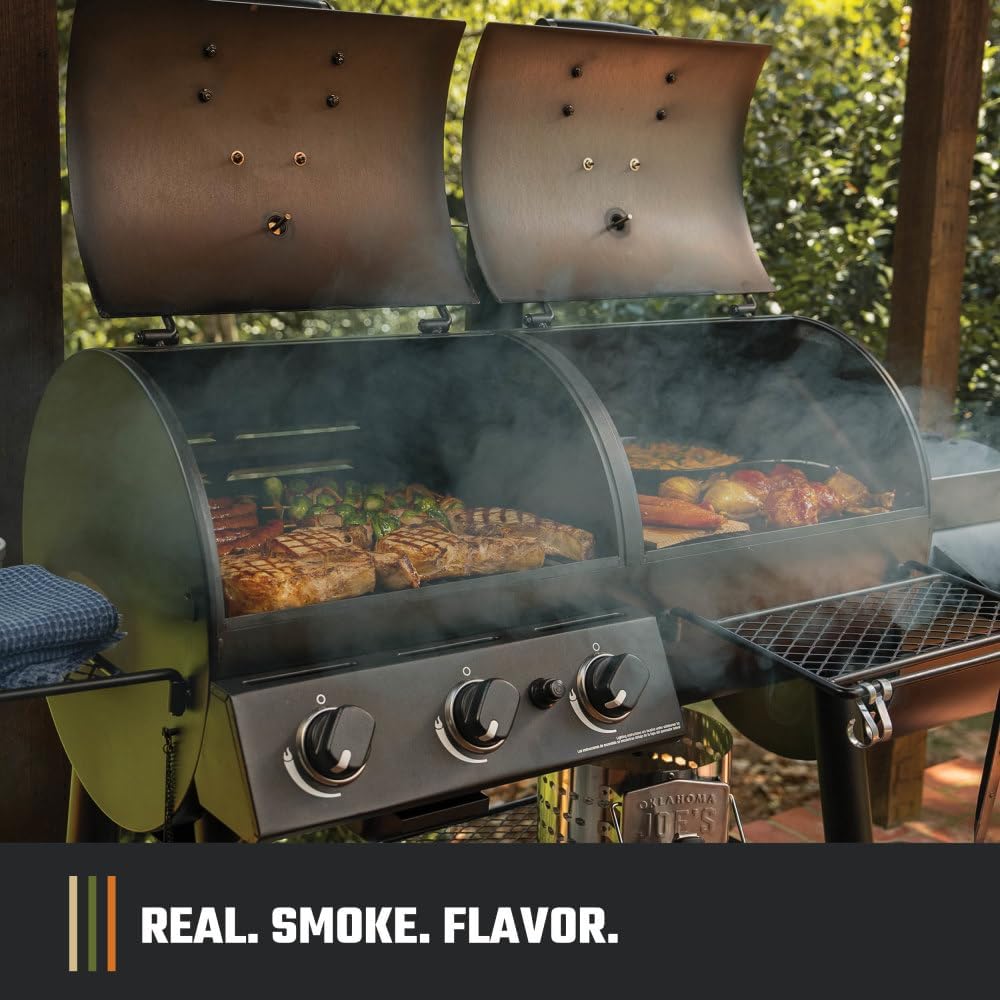 Oklahoma Joe's Canyon Combo Dual Fuel 3-Burner Propane Gas and Charcoal Smoker and Grill with 1031 sq. in. Cooking Area in Black - Image 8