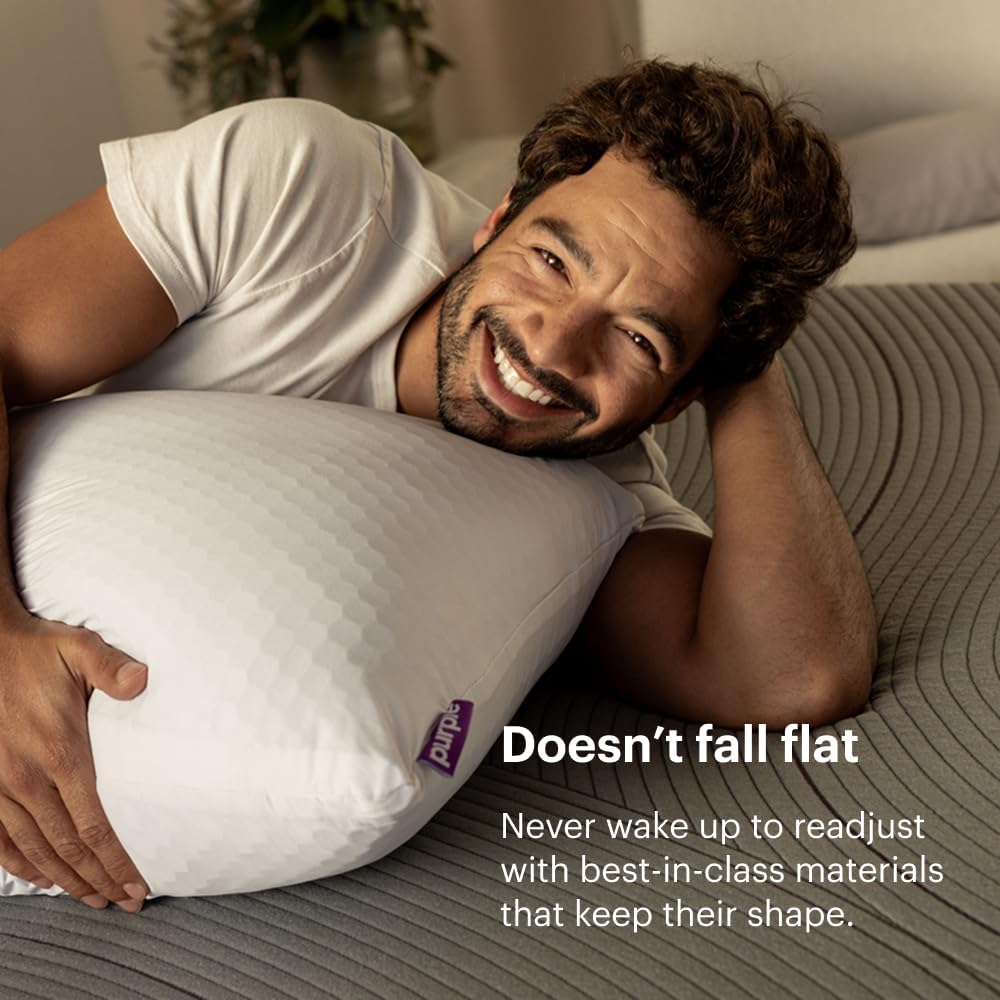 Purple Harmony Pillow - Medium Loft, Standard Size, Cooling Gel Neck Pillow - Image 5