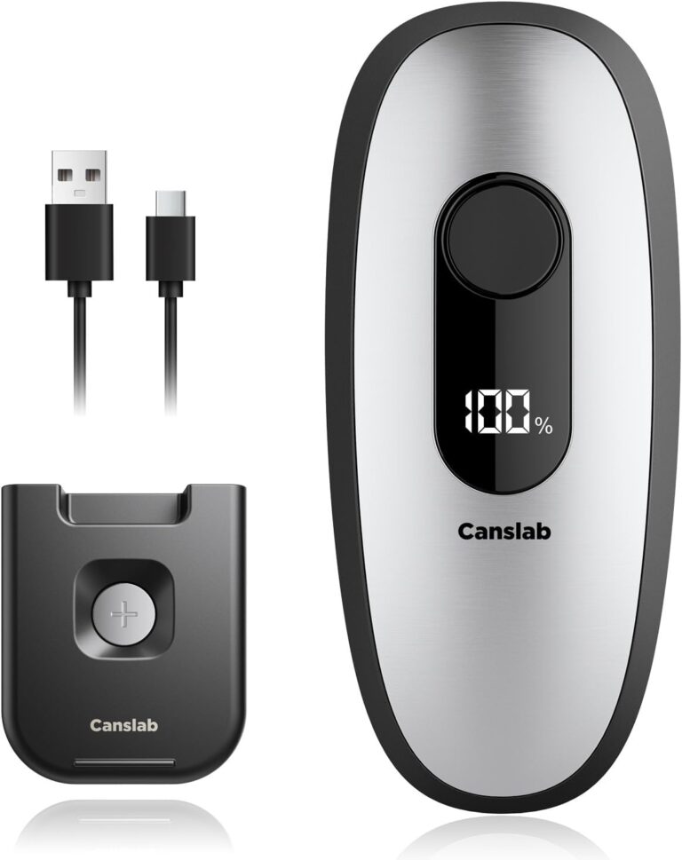 Canslab IRON Electric Can Opener, with LED Battery Track, Stainless Steel