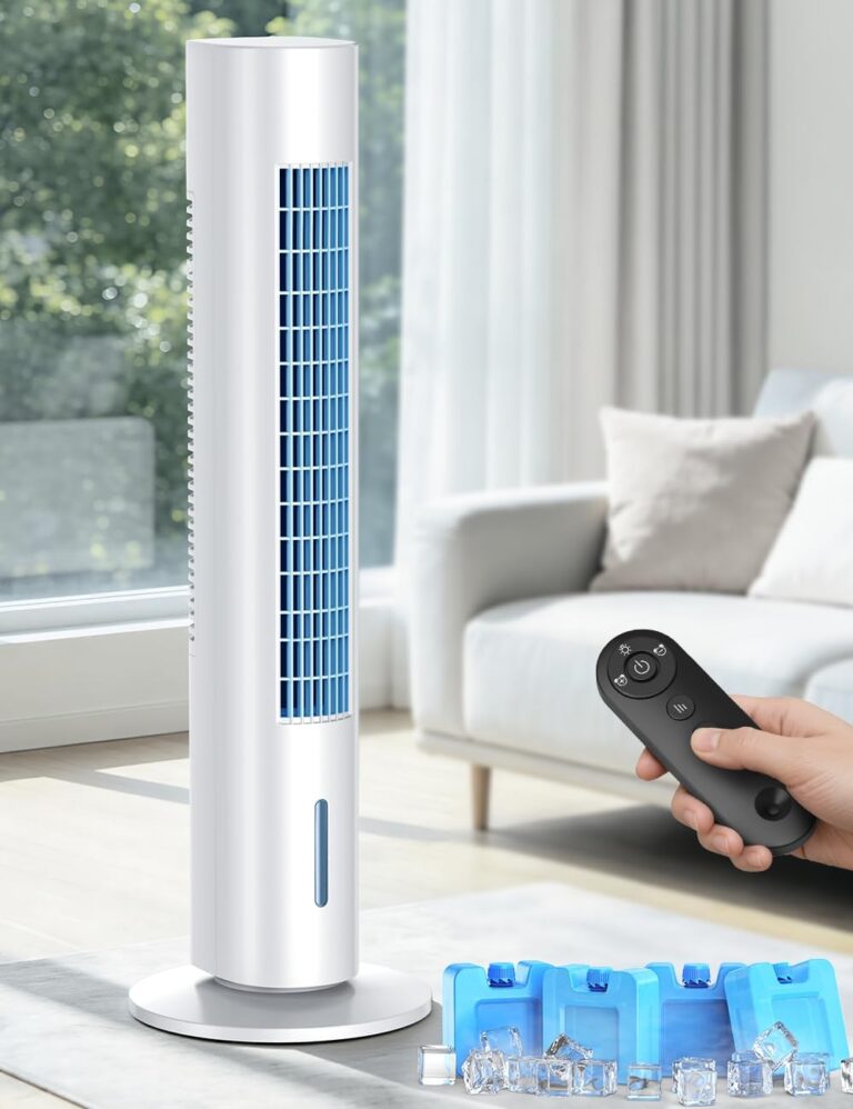 Windowless Portable Air Conditioners, 35" Evaporative Air Cooler w/3 Speeds&3 Modes, 25ft Remote&Smart Timer, 120°Oscillating Portable AC Unit, Swamp Cooler Air Conditioner for Bedroom Indoor