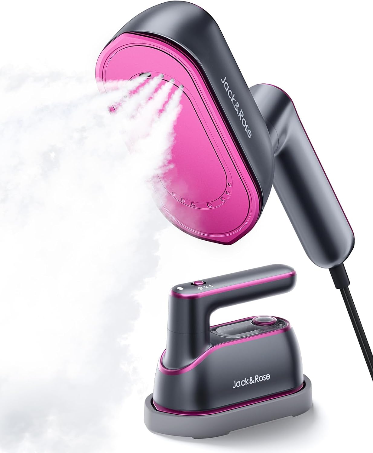 Jack & Rose Travel Steamer Iron for Clothes,1200w Iron Steamer,Portable Handheld Travel Size Steamer iron,8S Fast Heat-Up,Large Ceramic Heat Panel