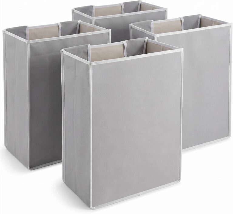 4-Pack Laundry Sorter Replacement Bags, Large Capacity Laundry Storage Organizer Bag, Waterproof Oxford Fabric, Gray, 14.8x8.7x21.7 Inch