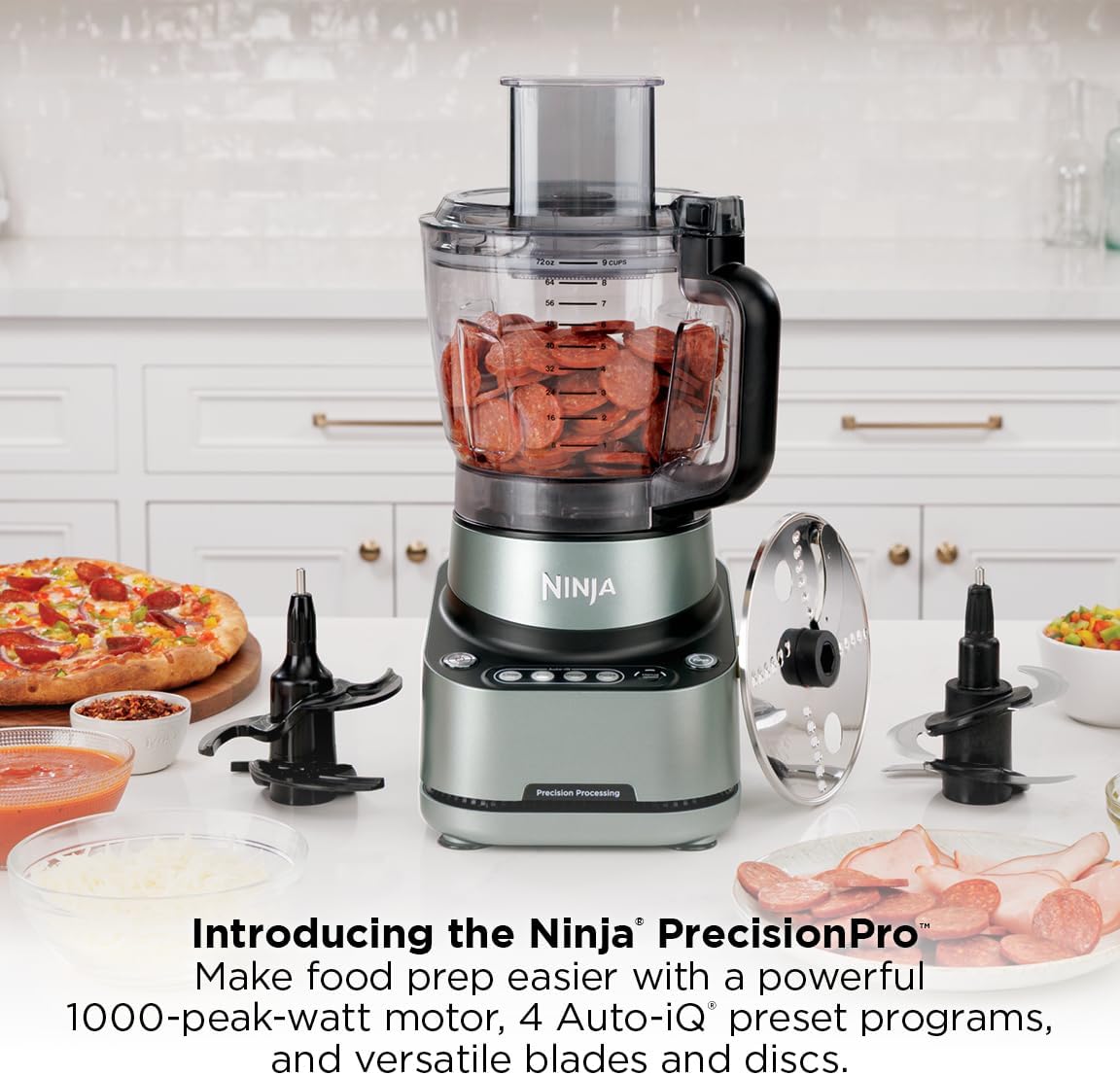 Ninja PrecisionPro Food Processor & Dough Mixer, 1000PW, 9-Cup, BZ601 - Image 3