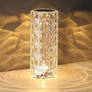 Portable Crystal Table Lamp,3 Color...